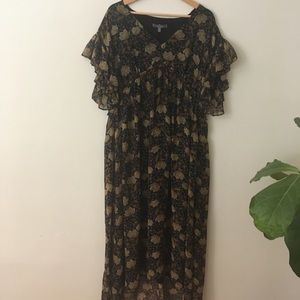 blue tassel floral dress